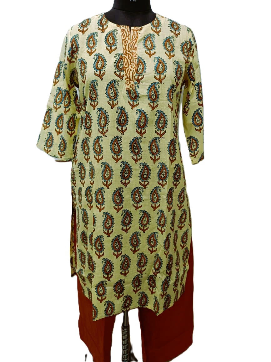 ब्लॉक प्रिंट महिला लॉन्ग कुर्ता – हस्तमुद्रण शिल्प में व्यावहारिक परिधान