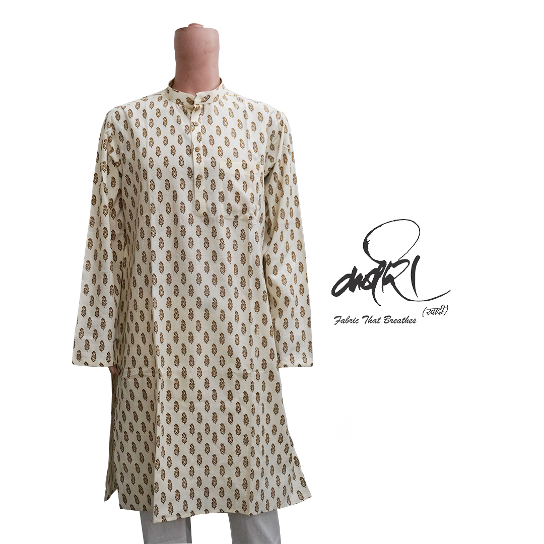 स्क्रीन प्रिंट लॉन्ग कुर्ता – संतुलित डिज़ाइन में आधुनिक उपयोग