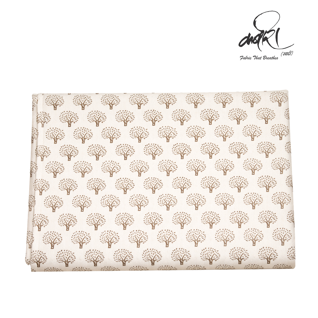 बाघ प्रिंट रनिंग फैब्रिक – पारंपरिक हस्तमुद्रण में प्रामाणिक कपड़ा