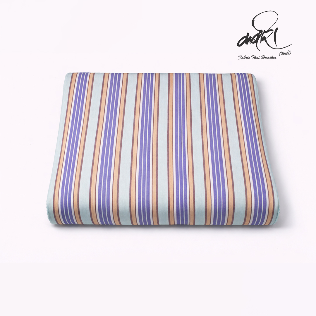 खादी स्ट्रिप वीव रनिंग फैब्रिक – स्वदेशी बुनाई की पहचान